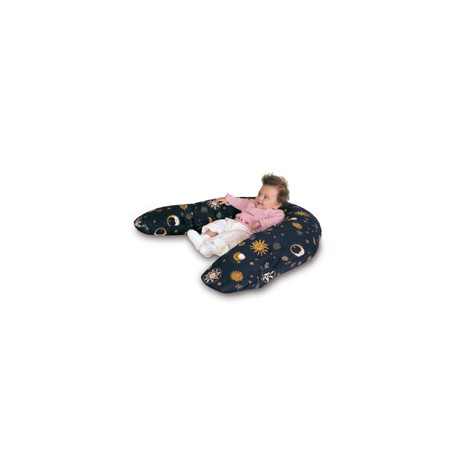 Housse coussin SISSEL CONFORT coton soleil, lune et étoile