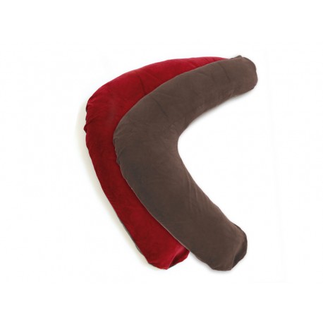 Housse coussin SISSEL CONFORT velours bordeaux et anthracite