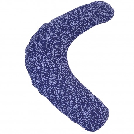 Housse coussin SISSEL CONFORT coton ornement bleu